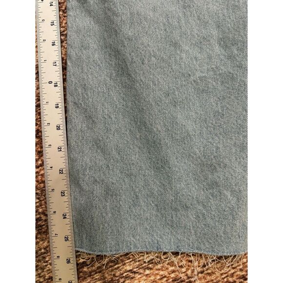 Etica Denim Devon Wide Leg Crop Jeans Size 26 Distressed High Rise Light Wash - Picture 5 of 8